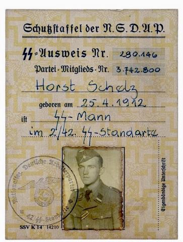 WW2 German Nazi Waffen SS Strandarte SS-MAN NSDAP ausweis photo ID stamped