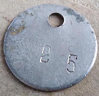 WW2 German Nazi WAFFEN SS Totenkopf concentration camp GUARD metal token numbered