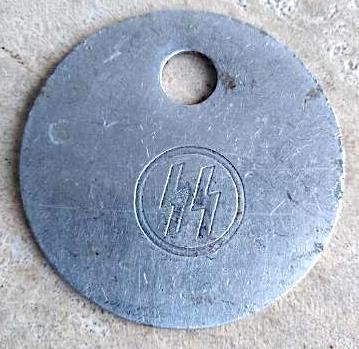 WAFFEN SS Totenkopf concentration camp GUARD metal token numbered