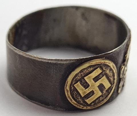 WW2 German Nazi WAFFEN SS Totenkopf custom marked kantine RING