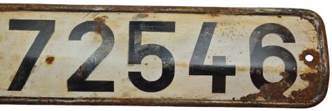 WAFFEN SS Totenkopf Panzer Grenadier Division original truck licence plate