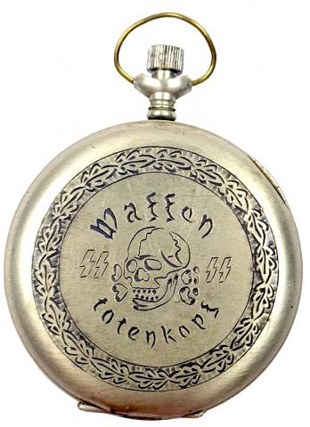 WW2 German Nazi Waffen SS totenkopf skull commemorative pocket watch