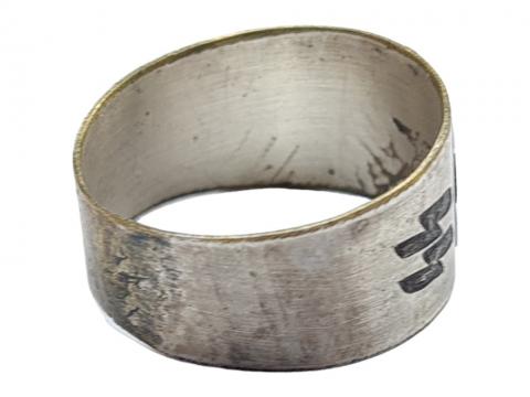 WW2 German Nazi Waffen SS totenkopf skull custom ring marked