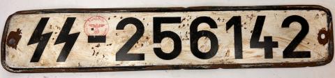 WW2 German Nazi WAFFEN SS troops truck licence plate original