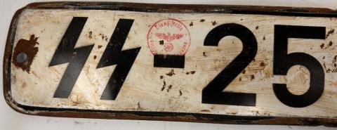 WW2 German Nazi WAFFEN SS troops truck licence plate original