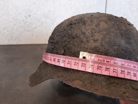 WW2 German Nazi Waffen SS - Wehrmacht largest helmet M40 size 70 relic with liner combat 
