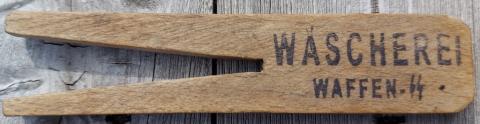 WW2 German Nazi Waffen SS wooden cloth hanger marked
