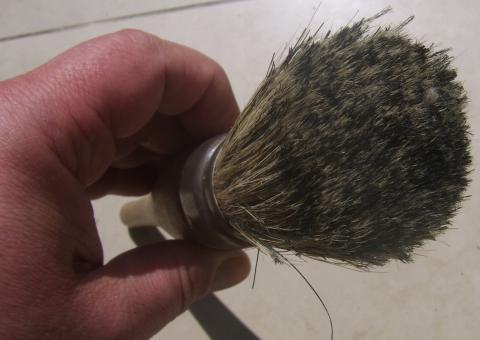 WW2 german Nazi Waffen SS wooden shaving brush stamped Kantine gear