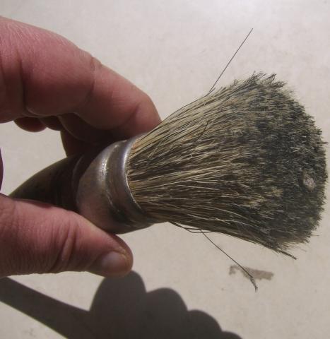 WW2 german Nazi Waffen SS wooden shaving brush stamped Kantine gear