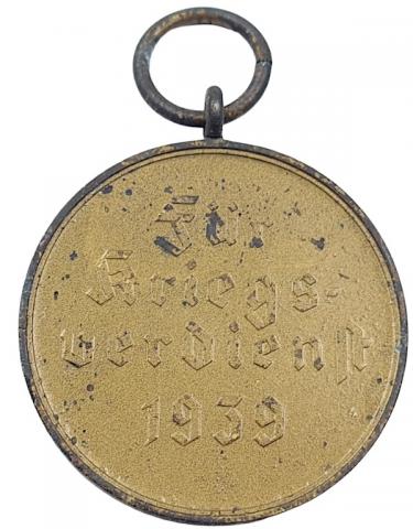 WW2 German Nazi war Merit medal award in gold, no ribbon wehrmacht luftwaffe kriegsmarine waffen SS