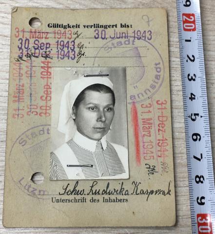 WW2 German photo ID Ausweis ghetto getto lodz Litzmannstadt Germany holocaust
