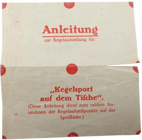 WW2 GERMAN THIRD REICH 1930S Kegel-Sport auf dem Tische Skittles and ball IN ORIGINAL CASE