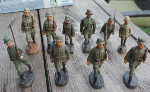WW2 germany Nazi World war 1930s toys lot of 10 whermacht soldiers figurines Elastolin Lineol