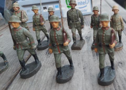 WW2 germany Nazi World war 1930s toys lot of 10 whermacht soldiers figurines Elastolin Lineol