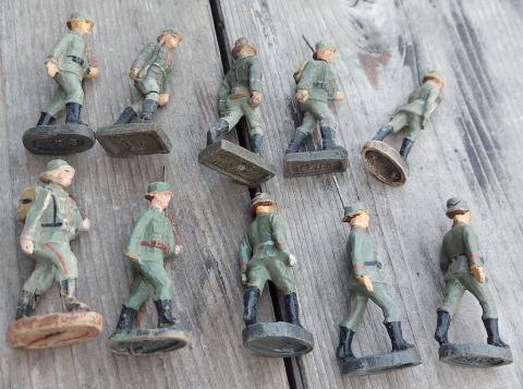 WW2 germany Nazi World war 1930s toys lot of 10 whermacht soldiers figurines Elastolin Lineolldiers figurines Elastolin Lineol