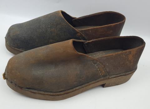 Concentration Camp BUCHENWALD inmate survivor marked shoes holocaust uniform jew jewish