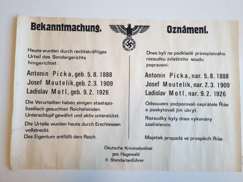 EXTREME RARE WAFFEN SS POLIZEI EXECUTION NOTICE LARGE POSTER POLIZEI original recruitment affiche