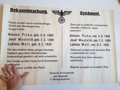 EXTREME RARE WAFFEN SS POLIZEI EXECUTION NOTICE LARGE POSTER POLIZEI original recruitment affiche