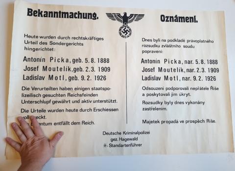 EXTREME RARE WAFFEN SS POLIZEI EXECUTION NOTICE LARGE POSTER POLIZEI original recruitment affiche