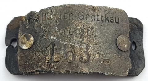 HOLOCAUST FULLY RESEARCHED Inmate's concentration camp Stutthof in Grottkau bracelet plate ID