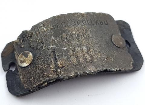 HOLOCAUST FULLY RESEARCHED Inmate's concentration camp Stutthof in Grottkau bracelet plate ID