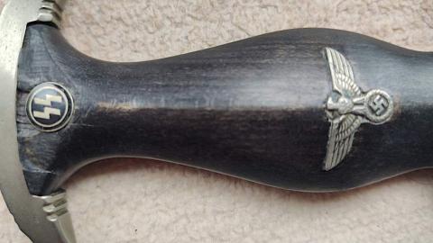 RARE Early Waffen SS dagger Richard Abr. Herder Solingen original for sale leather hanger loop rzm