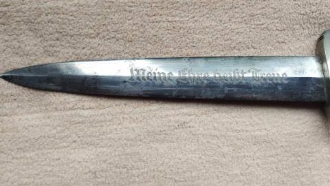 RARE Early Waffen SS dagger Richard Abr. Herder Solingen original for sale leather hanger loop rzm
