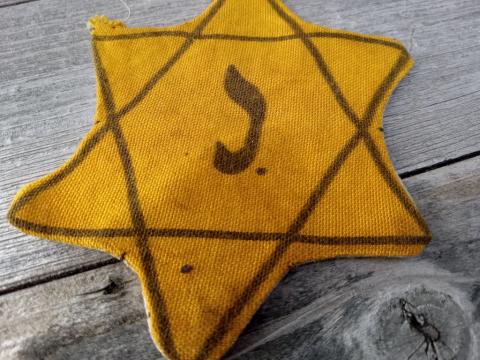 RARE Holocaust Jew Jewish STAR OF DAVID Belgium J. worn original a vendre etoile belgique