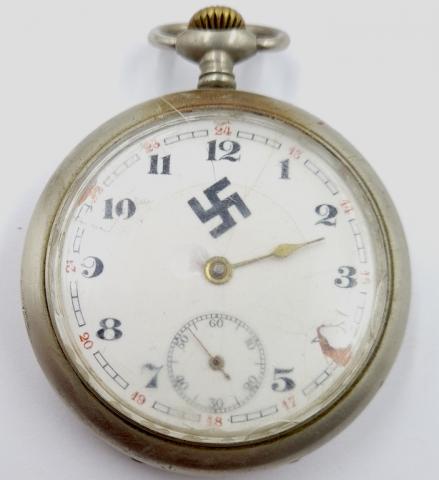 Waffen SS pocket watch double engrave with SS dagger motto and swastika