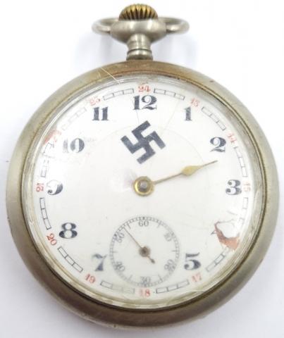 Waffen SS pocket watch double engrave with SS dagger motto and swastika