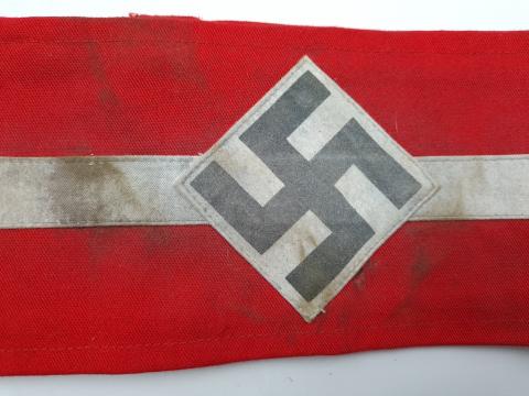 WW2 German Nazi Hitler Youth tunic removed armband with swastika HJ DJ Hitlerjugend