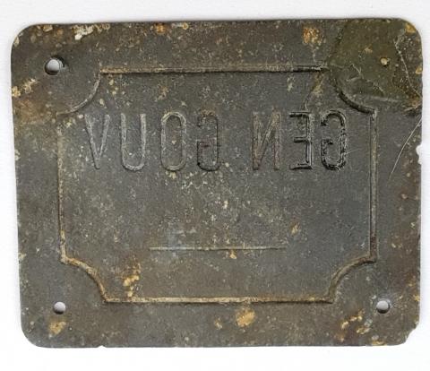 WW2 German Nazi NSDAP Occupied Polish Region general governement metal plate