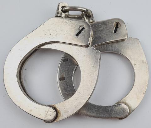 WW2 German Nazi police polizei gestapo menottes hand cuffs original for sale