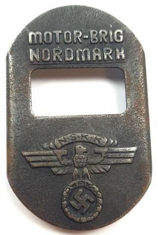 WW2 German Nazi rare NSKK motorcycle club of the third Reich bottle opener n.s.k.k