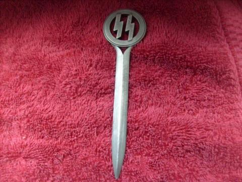 Ww2 German Nazi RARE Waffen SS letter feldpost opener with SS runes