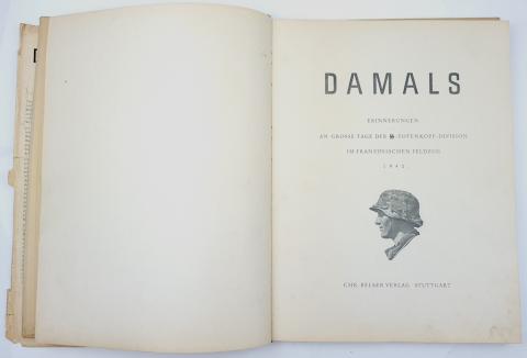 WW2 GERMAN NAZI RARE WAFFEN SS TOTENKOPF HEAVILY ILLUSTRATED BOOK " DAMALS " with RARE DUSTCOVER