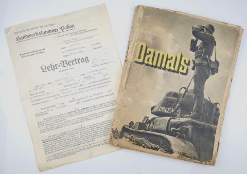 WW2 GERMAN NAZI RARE WAFFEN SS TOTENKOPF HEAVILY ILLUSTRATED BOOK " DAMALS " with RARE DUSTCOVER