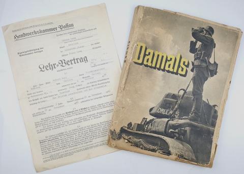 WW2 GERMAN NAZI RARE WAFFEN SS TOTENKOPF HEAVILY ILLUSTRATED BOOK " DAMALS " with RARE DUSTCOVER