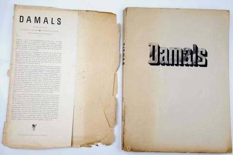 WW2 GERMAN NAZI RARE WAFFEN SS TOTENKOPF HEAVILY ILLUSTRATED BOOK " DAMALS " with RARE DUSTCOVER