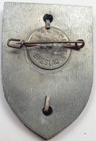 WW2 German Nazi SCHLESIER 1937 early SA metal shield badge award