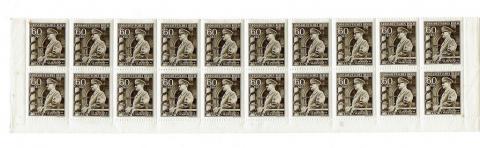 WW2 German Nazi Third Reich Adolf Hitler Fuhrer lot sheet of 20 stamps unused