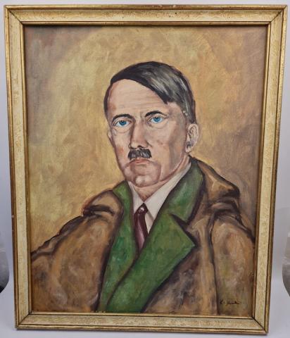 WW2 German Nazi Third Reich leader Fuhrer Adolf Hitler war period frame drawing photo adolf hitler signed by the artist 