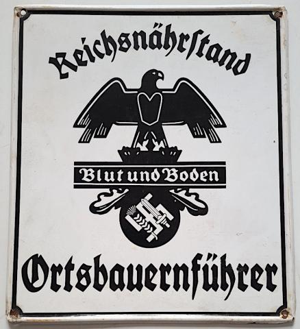 WW2 German Nazi Third Reich NSDAP Der Reichsnährstand (RNST) metal sign