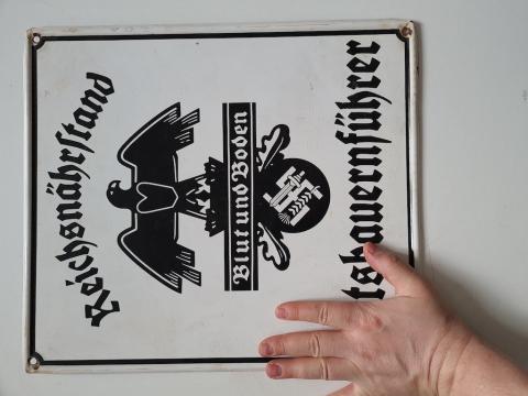 WW2 German Nazi Third Reich NSDAP Der Reichsnährstand (RNST) metal sign