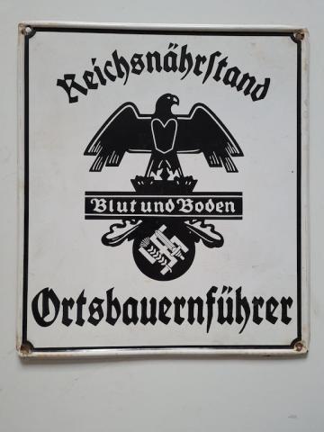 WW2 German Nazi Third Reich NSDAP Der Reichsnährstand (RNST) metal sign