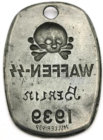 WW2 German Nazi WAFFEN SS early totenkopf panzer skull berlin badge 1939