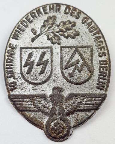 WW2 German Nazi WAFFEN SS - SA early GAUTAGES BERLIN pin RARE