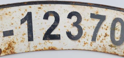 WW2 German Nazi WAFFEN SS Totenkopf Panzer Grenadier motorcycle licence plate original for sale WW2 German Nazi WAFFEN SS Totenkopf Panzer Grenadier motorcycle licence plate original for sale