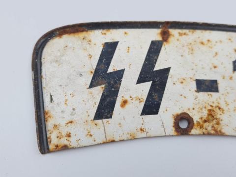 WW2 German Nazi WAFFEN SS Totenkopf Panzer Grenadier motorcycle licence plate original for sale WW2 German Nazi WAFFEN SS Totenkopf Panzer Grenadier motorcycle licence plate original for sale