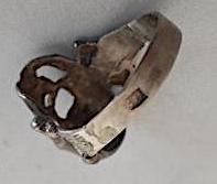 WW2 German Nazi WAFFEN SS totenkopf skull silver ring marked 800 from kantine SS